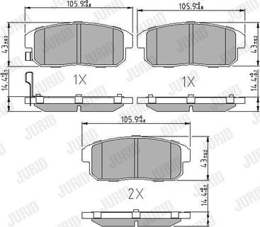 Jurid 572592J - Тормозные колодки, дисковые, комплект autospares.lv