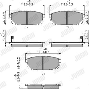 Jurid 572549J - Тормозные колодки, дисковые, комплект autospares.lv