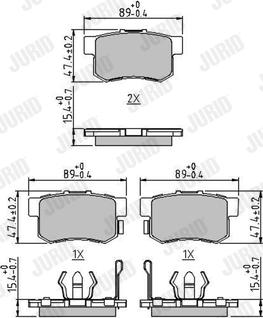 Jurid 572544J - Тормозные колодки, дисковые, комплект autospares.lv