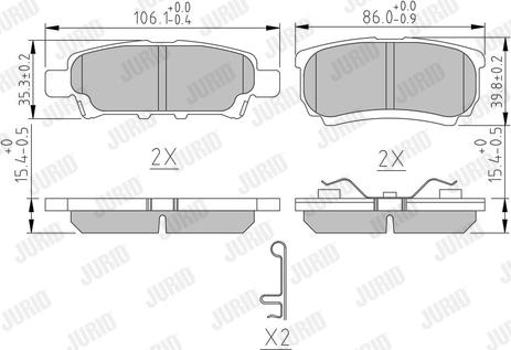 Jurid 572547J - Тормозные колодки, дисковые, комплект autospares.lv