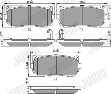 Jurid 572556J - Тормозные колодки, дисковые, комплект autospares.lv