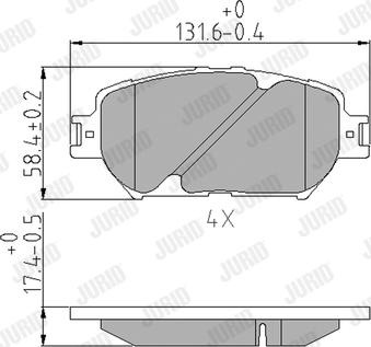 Jurid 572553J - Тормозные колодки, дисковые, комплект autospares.lv