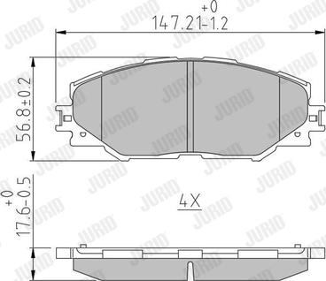 Jurid 572569J - Тормозные колодки, дисковые, комплект autospares.lv