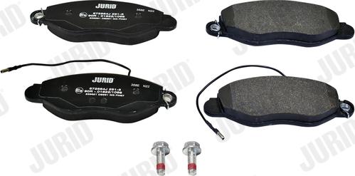 Jurid 572564J - Тормозные колодки, дисковые, комплект autospares.lv