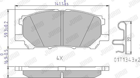 Jurid 572562J - Тормозные колодки, дисковые, комплект autospares.lv