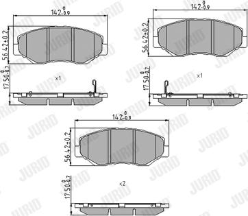 Jurid 572504J - Тормозные колодки, дисковые, комплект autospares.lv