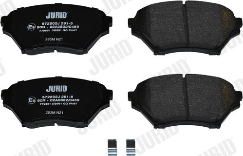 Jurid 572502J - Тормозные колодки, дисковые, комплект autospares.lv