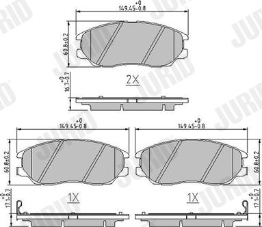 Jurid 572518J - Тормозные колодки, дисковые, комплект autospares.lv