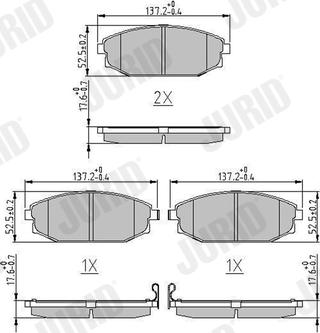 Jurid 572534J - Тормозные колодки, дисковые, комплект autospares.lv