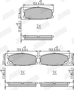 Jurid 572533J - Тормозные колодки, дисковые, комплект autospares.lv