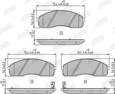 Jurid 572532J - Тормозные колодки, дисковые, комплект autospares.lv