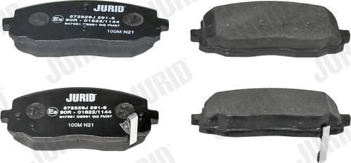 Jurid 572526J - Тормозные колодки, дисковые, комплект autospares.lv