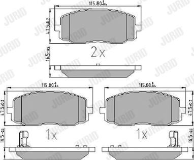 Jurid 572526J - Тормозные колодки, дисковые, комплект autospares.lv