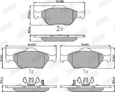 Jurid 572576J - Тормозные колодки, дисковые, комплект autospares.lv