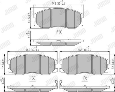 Jurid 572570J - Тормозные колодки, дисковые, комплект autospares.lv