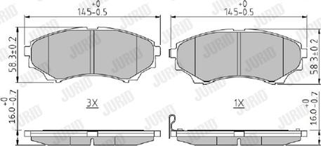 Jurid 572572J - Тормозные колодки, дисковые, комплект autospares.lv