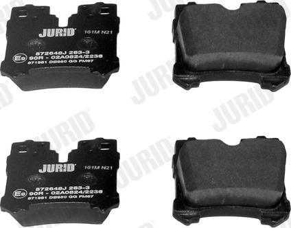 Jurid 572648J - Тормозные колодки, дисковые, комплект autospares.lv