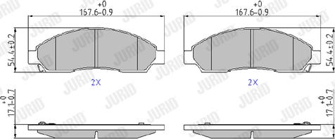 Jurid 572643J - Тормозные колодки, дисковые, комплект autospares.lv