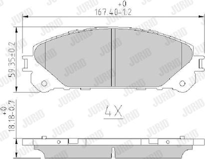 Jurid 572655J - Тормозные колодки, дисковые, комплект autospares.lv