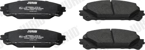 Jurid 572655J - Тормозные колодки, дисковые, комплект autospares.lv