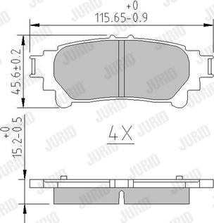 Jurid 572656J - Тормозные колодки, дисковые, комплект autospares.lv