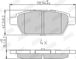 Jurid 572653J - Тормозные колодки, дисковые, комплект autospares.lv