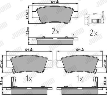 Jurid 572606J - Тормозные колодки, дисковые, комплект autospares.lv