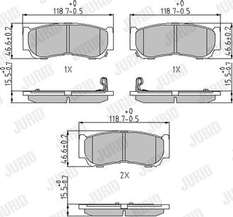 Jurid 572608J - Тормозные колодки, дисковые, комплект autospares.lv