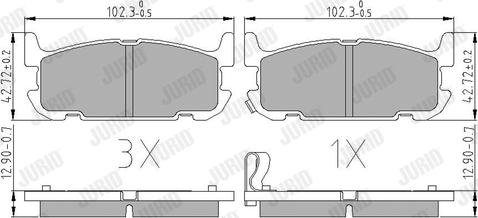 Jurid 572603J - Тормозные колодки, дисковые, комплект autospares.lv