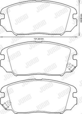 Jurid 572616J - Тормозные колодки, дисковые, комплект autospares.lv