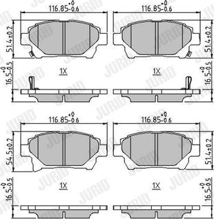 Jurid 572618J - Тормозные колодки, дисковые, комплект autospares.lv