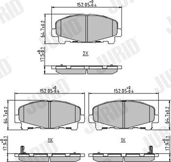 Jurid 572635J - Тормозные колодки, дисковые, комплект autospares.lv