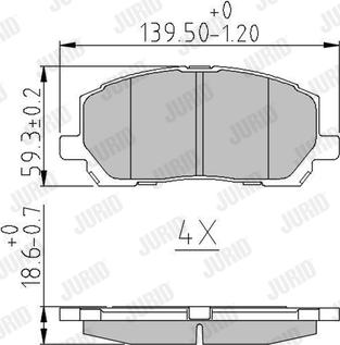 Jurid 572636J - Тормозные колодки, дисковые, комплект autospares.lv