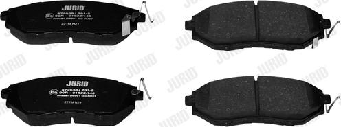 Jurid 572638J - Тормозные колодки, дисковые, комплект autospares.lv