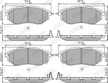 Jurid 572638J - Тормозные колодки, дисковые, комплект autospares.lv