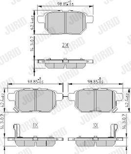 Jurid 572632J - Тормозные колодки, дисковые, комплект autospares.lv