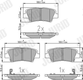 Jurid 572629J - Тормозные колодки, дисковые, комплект autospares.lv