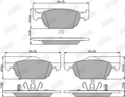 Jurid 572624J - Тормозные колодки, дисковые, комплект autospares.lv