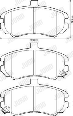 Jurid 572622J - Тормозные колодки, дисковые, комплект autospares.lv