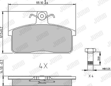 Jurid 572160J - Тормозные колодки, дисковые, комплект autospares.lv