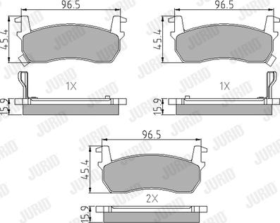 Jurid 572189J - Тормозные колодки, дисковые, комплект autospares.lv