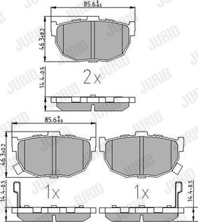 Jurid 572127J - Тормозные колодки, дисковые, комплект autospares.lv