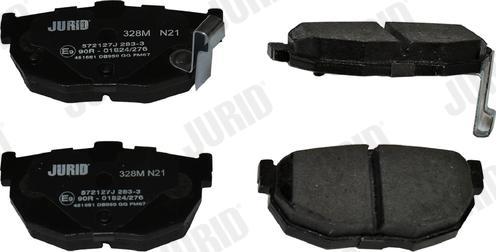 Jurid 572127J - Тормозные колодки, дисковые, комплект autospares.lv