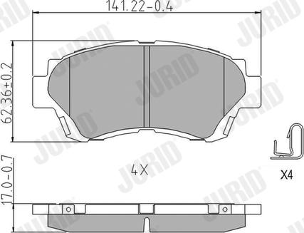 Jurid 572392J - Тормозные колодки, дисковые, комплект autospares.lv