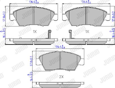 Jurid 572340J - Тормозные колодки, дисковые, комплект autospares.lv