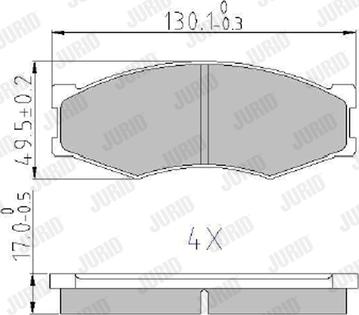 Jurid 572312J - Тормозные колодки, дисковые, комплект autospares.lv