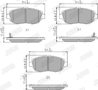 Jurid 572380J - Тормозные колодки, дисковые, комплект autospares.lv