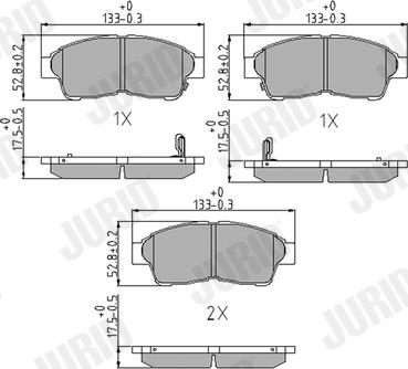 Jurid 572333J - Тормозные колодки, дисковые, комплект autospares.lv