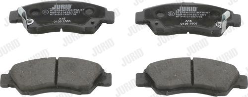 Jurid 572324J - Тормозные колодки, дисковые, комплект autospares.lv