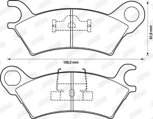 Jurid 572372J - Тормозные колодки, дисковые, комплект autospares.lv